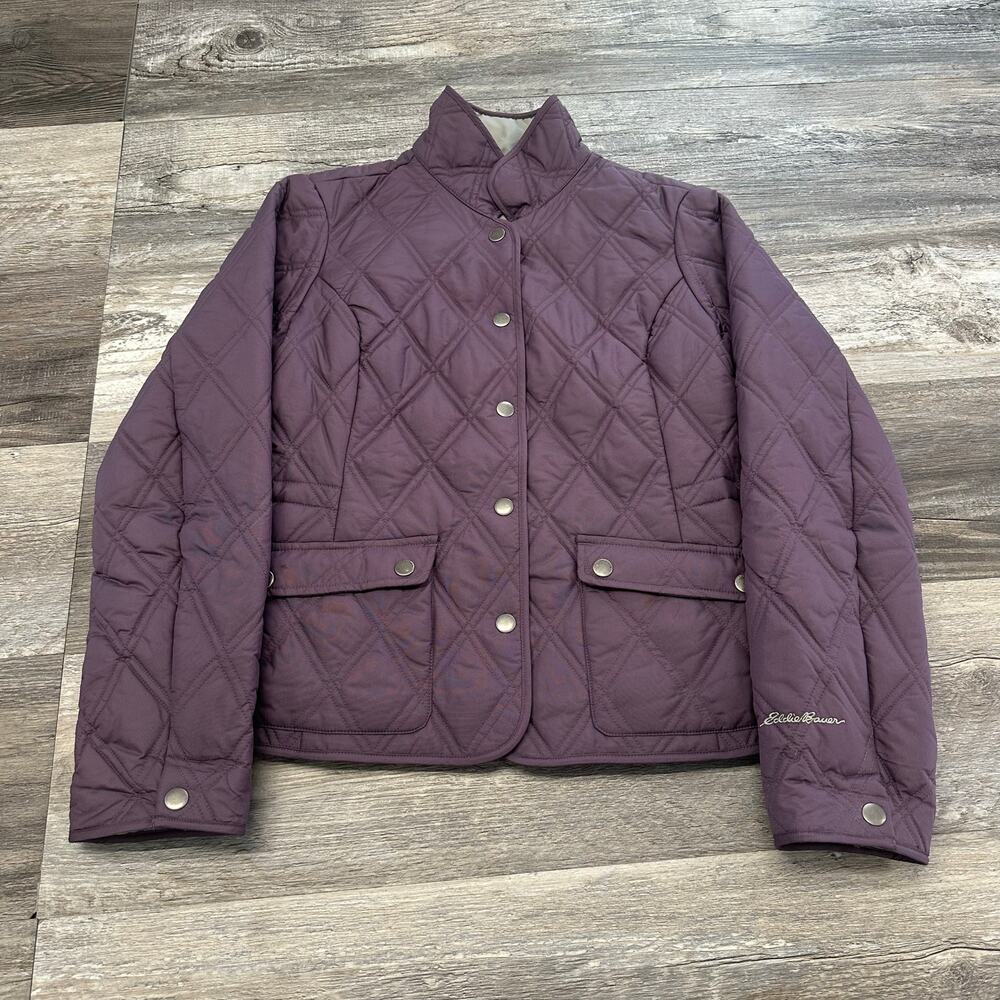 Eddie Bauer Jacket Purple Womens PXS Petite Quilted Insulated Puffer Jacket
